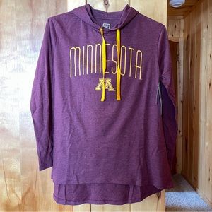 Womens Minnesota Gopher Lightweight Long Sleeve Hoodie, NWT, S